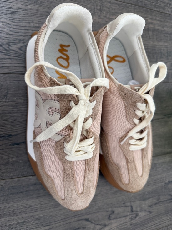 Sam Edelman Langley3 Beige/Tan Mash Suede Sneakers 8.5 M - Picture 4 of 12